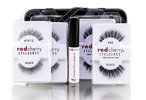 Red Cherry Wimpern-Set mit 2x Nr. 43, Nr. 2x 747S und Eyelash Adhesive